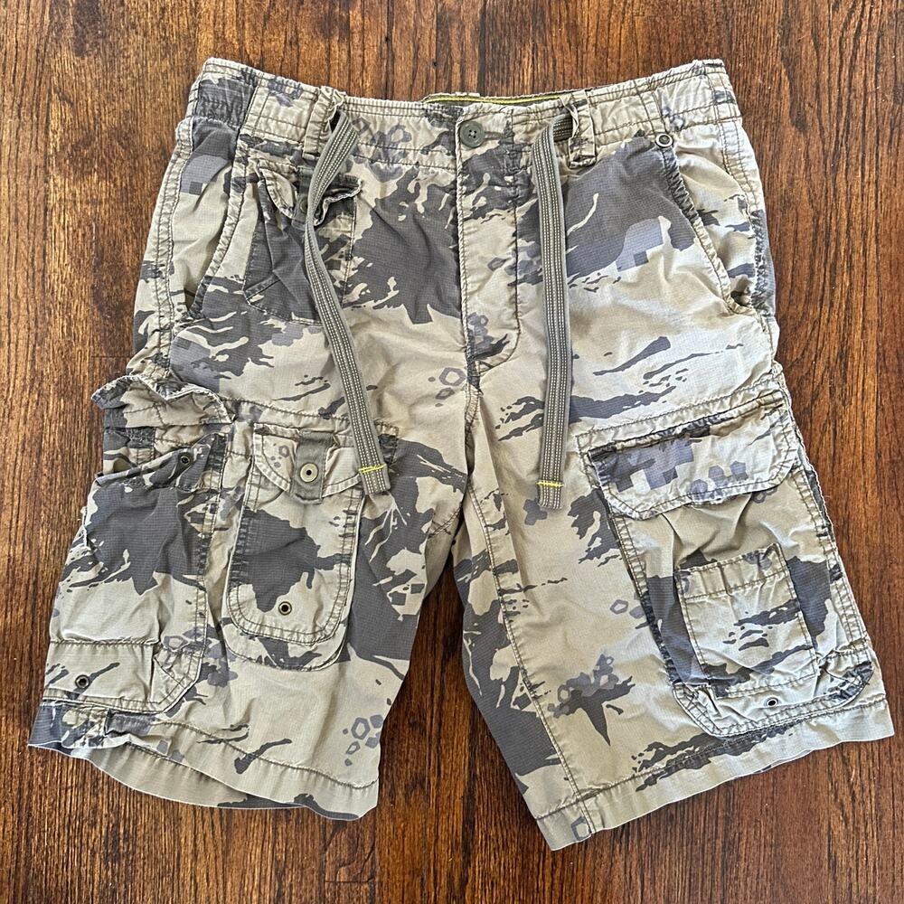 Vintage Gap Cargo Shorts Camouflage Paratrooper Tactical Army Mens L Sz 34 Y2K